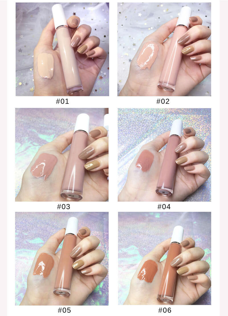 64 colors lip gloss high pigmented nude shiny white tube (Color 01-32)