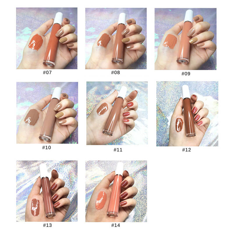 64 colors lip gloss high pigmented nude shiny white tube (Color 01-32)