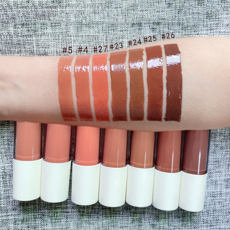 28 color lip gloss lip glaze high pigmented moisturizing short fat tube