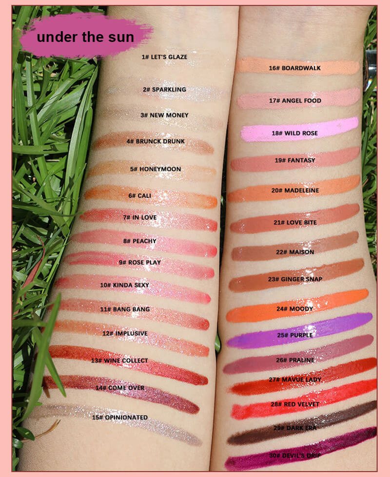 30 colors lip gloss high pigmented nude shimmer