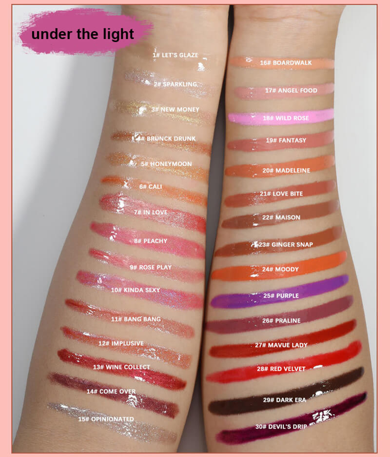 30 colors lip gloss high pigmented nude shimmer