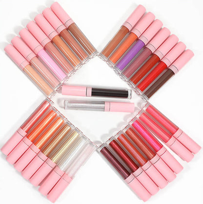 49 color lip gloss high pigmented nude shimmer pink tube (color 01-30)