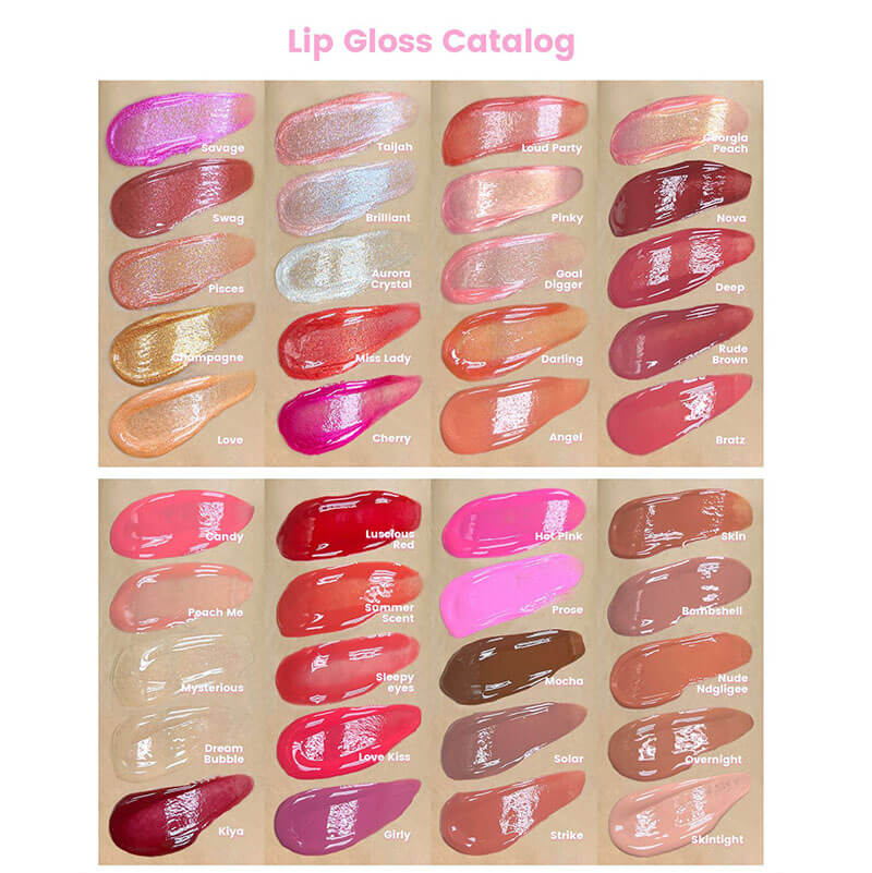 40 color lipgloss lip glaze nude high pigment silver diamond tube (Color 31-40)