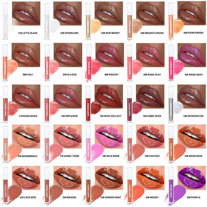 49 color lip gloss high pigmented nude shimmer pink tube (color 01-30)