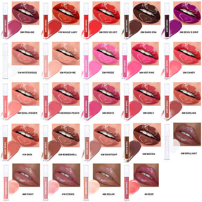 49 color lip gloss high pigmented nude shimmer pink tube (color 01-30)