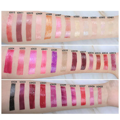 34 color lip gloss nude glitter high pigmented gradient tube (color 01-25)