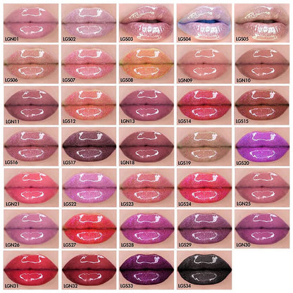 34 color lip gloss nude glitter high pigmented gradient tube (color 01-25)