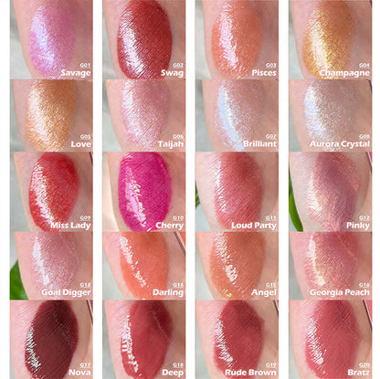 40 color lip gloss lip glaze nude vegan long lasting silver tube (color 31-40)