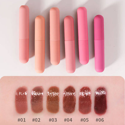 6 colors lip gloss lip glaze bullet nude vegan high pigmented