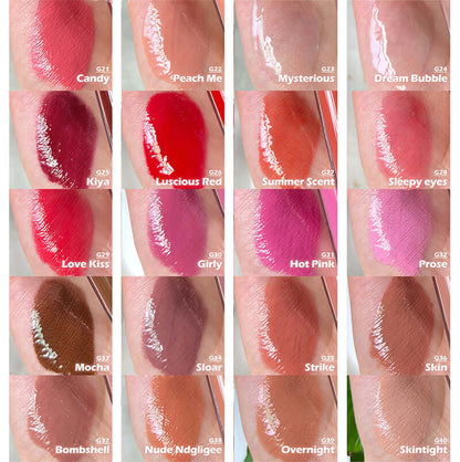 40 color lip gloss lip glaze nude vegan long lasting silver tube (color 31-40)