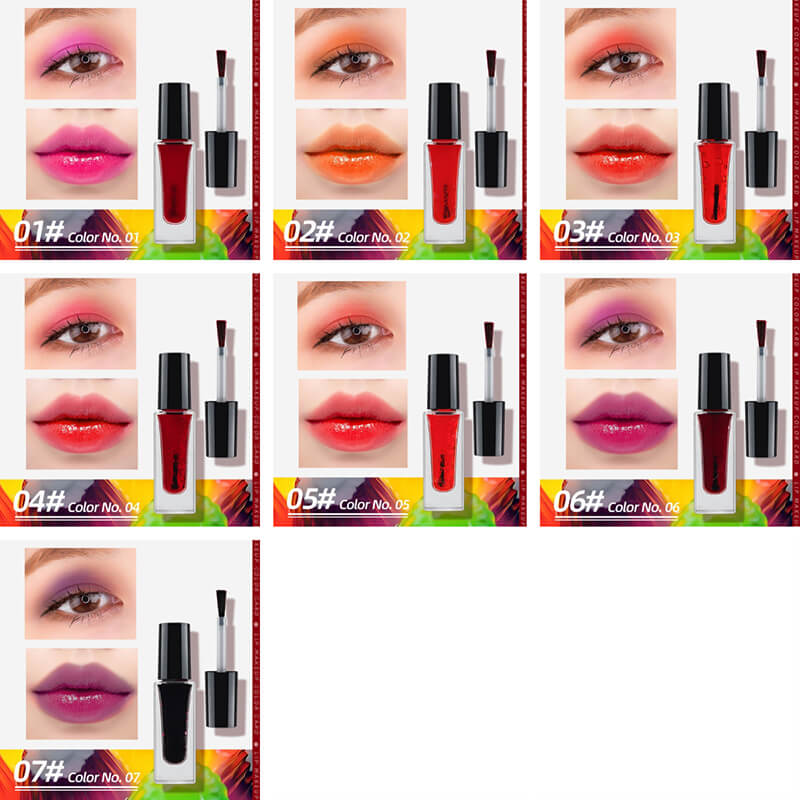 7 color lip gloss jelly blush liquid eyeshadow 3 in 1 long lasting