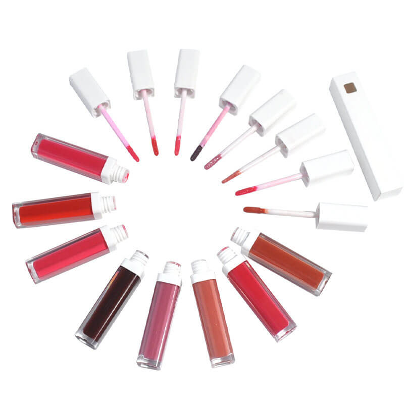 52 color lip gloss nude shimmer high pigmented white tube (Color 01-30)