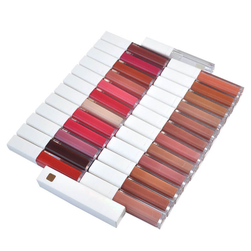 52 color lip gloss nude shimmer high pigmented white tube (Color 01-30)