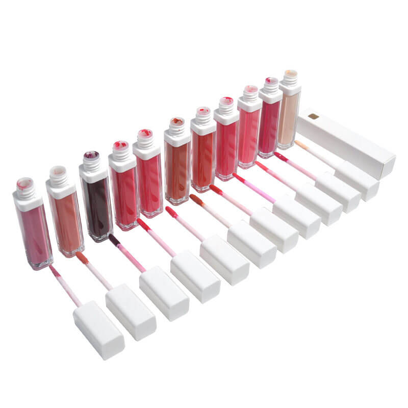 52 color lip gloss nude shimmer high pigmented white tube (Color 01-30)