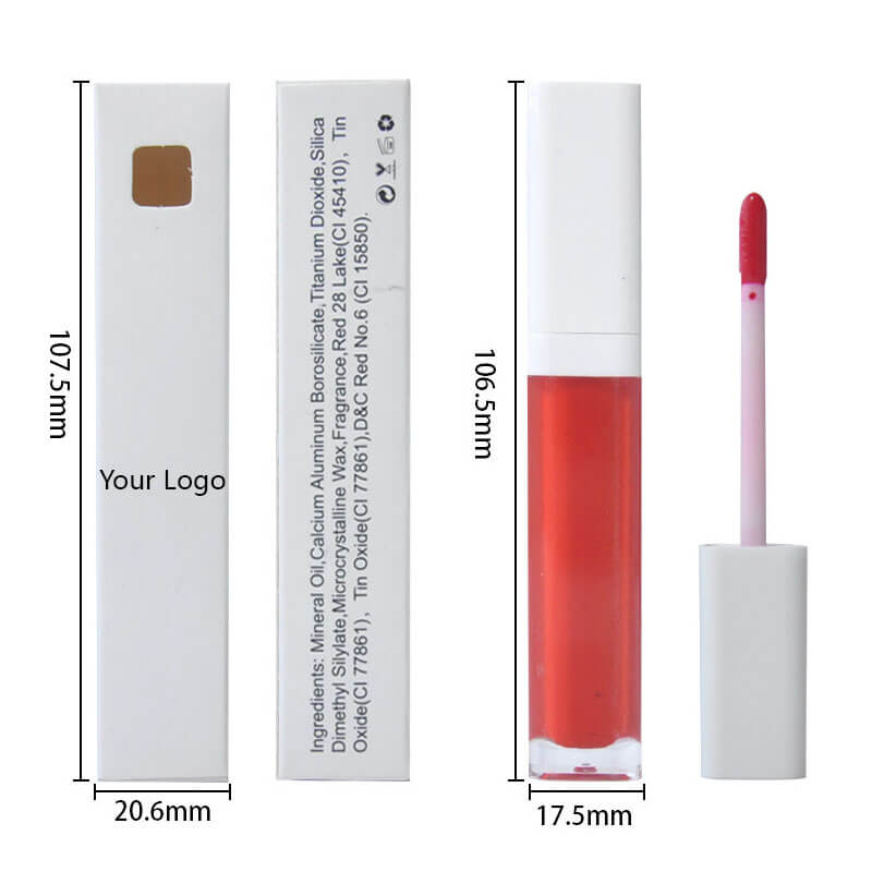 52 color lip gloss nude shimmer high pigmented white tube (Color 01-30)