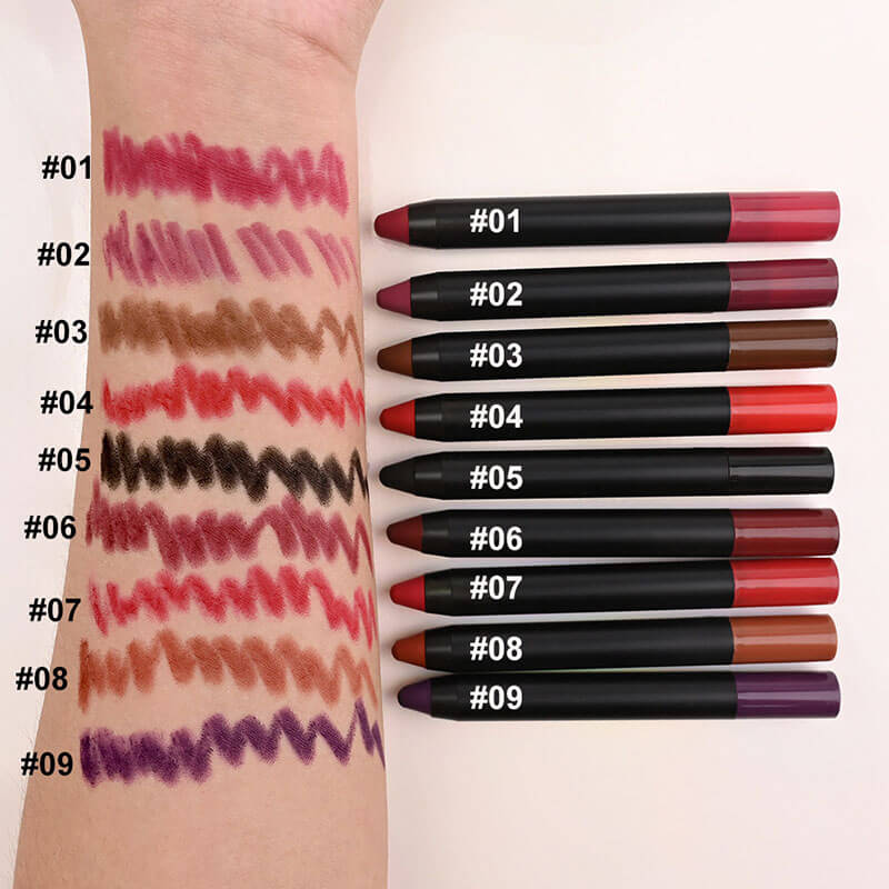 9 color matte lip liner with sharpener lipstick pencil waterproof long lasting