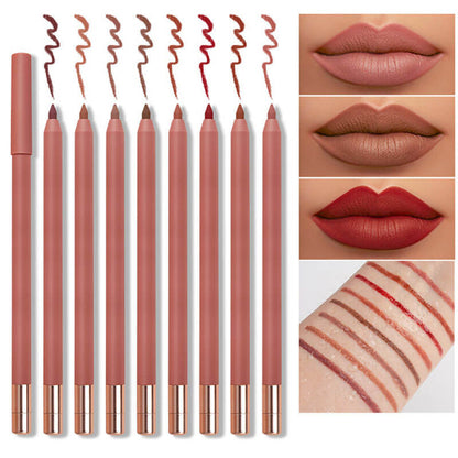 8 color matte lip liner hook lip line pen nude long-lasting waterproof