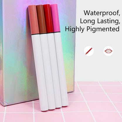 4 color liquid lip liner matte velvet waterproof long-lasting high pigmented