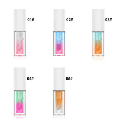 5 color lip oil lip plumping two-color plant fruit lip gloss moisturizing