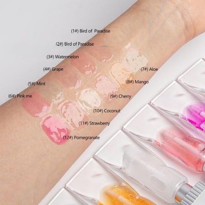 10 color lip oil natural fruit clear lipgloss lip plumping