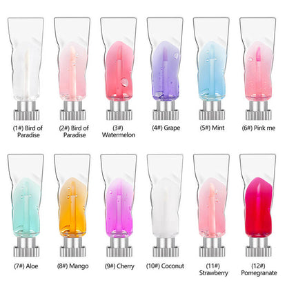 10 color lip oil natural fruit clear lipgloss lip plumping