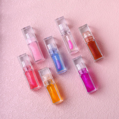 7 color lip oil clear lip gloss fruit lip plumping oil temperature changing