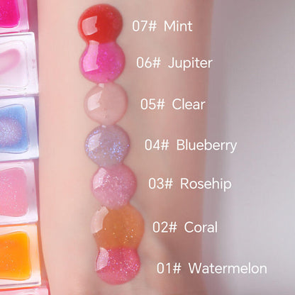 7 color lip oil clear lip gloss fruit lip plumping oil temperature changing