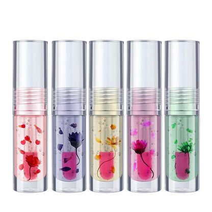 5 color lip oil magic color-changing lip gloss daisy flower Valentine's Day