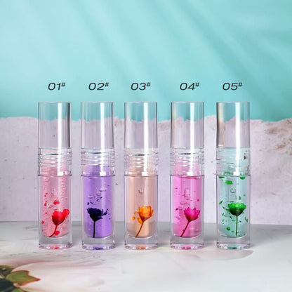 5 color lip oil magic color-changing lip gloss daisy flower Valentine's Day