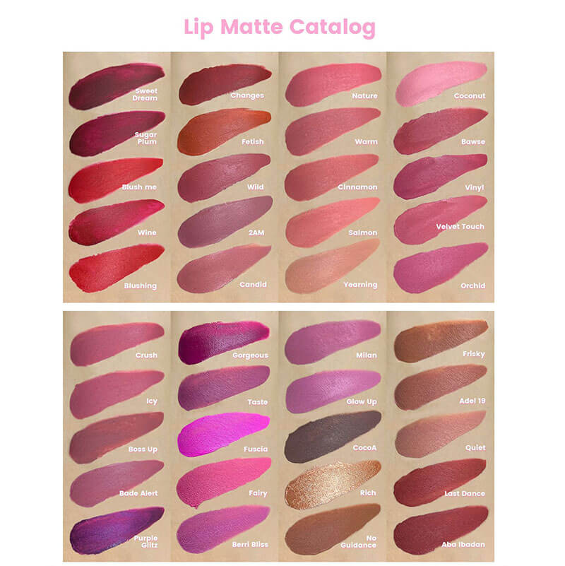 40 color matte liquid lipstick non-stick long lasting waterproof (Color 31-40)