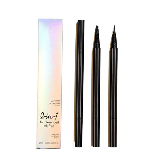 4 color liquid eyebrow pencil 2 in 1 waterproof 4D fine smooth liquid eyeliner