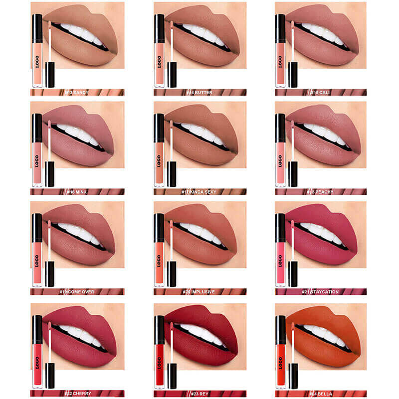 24 color matte liquid lipstick long lasting waterproof not stick silver tube