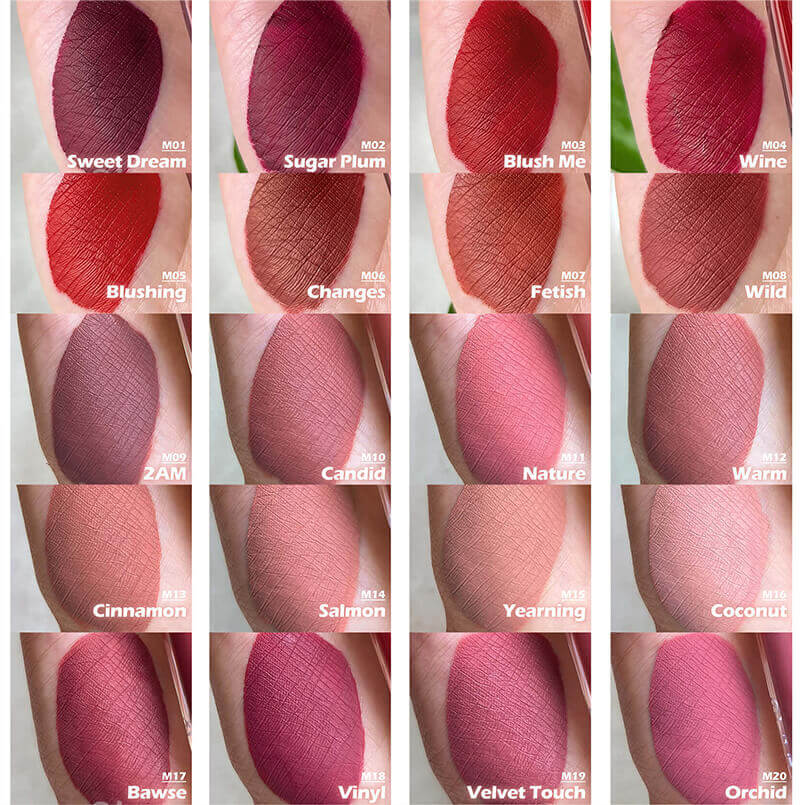 40 color matte liquid lipstick non-stick long lasting silver tube (Color 01-30)