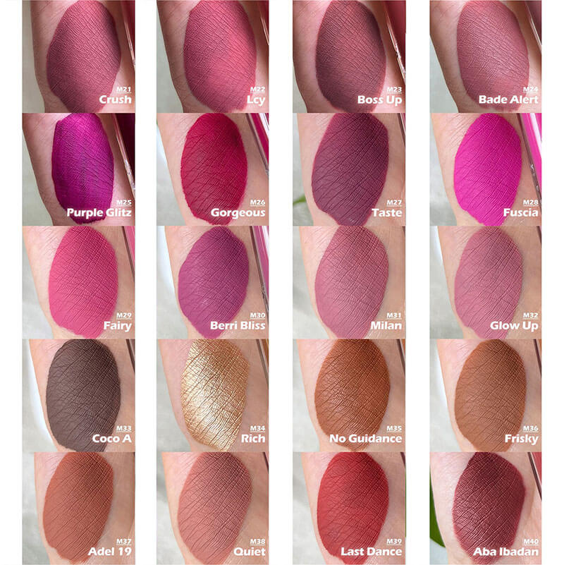 40 color matte liquid lipstick non-stick long lasting waterproof (Color 01-30)