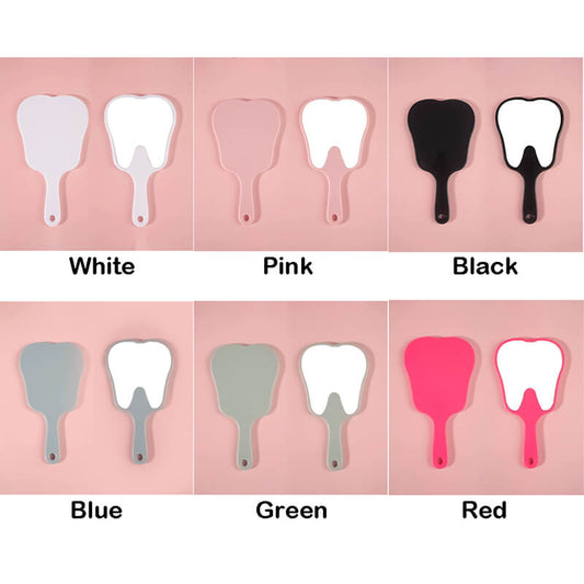 6 color makeup mirror cute teeth handle mirror advertising dental handheld