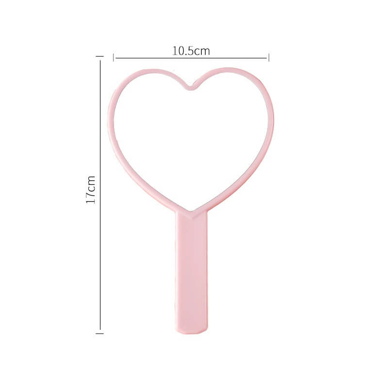 4 color heart-shaped makeup mirror love handheld portable handle mirror