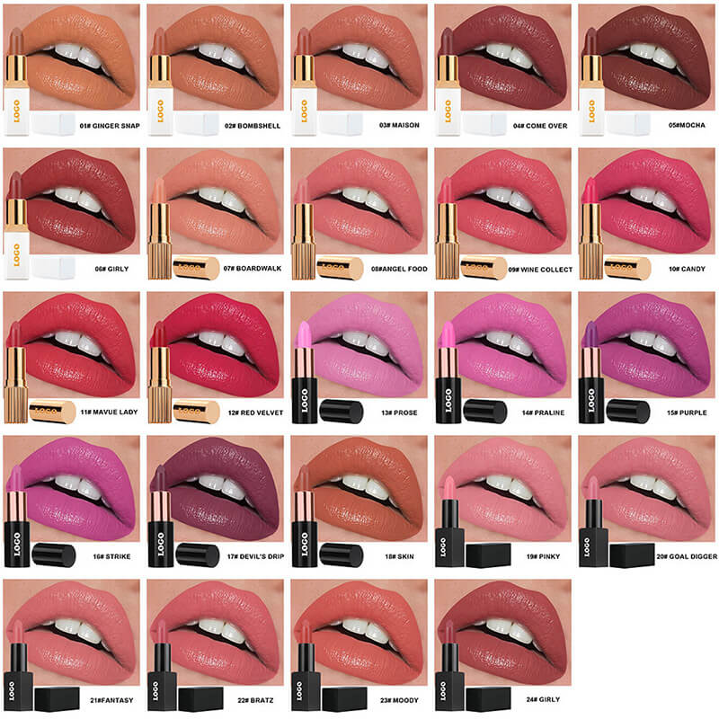 24 color matte lipstick moisturing vegan high pigmented