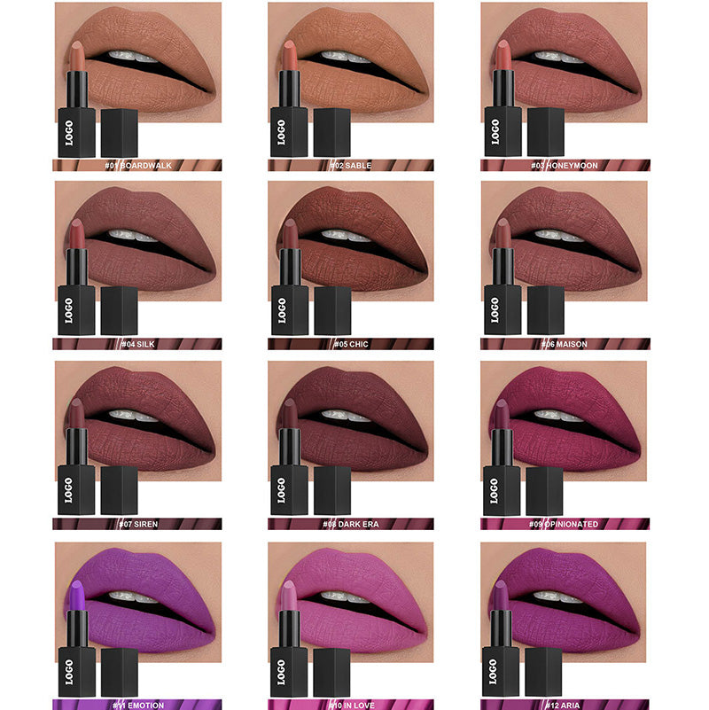 24 color matte lipstick high pigmented long lasting vegan