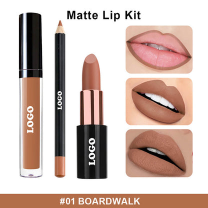 6 Unids/caja Set de Lápiz Labial Líquido Mate Alto Pigmento Terciopelo