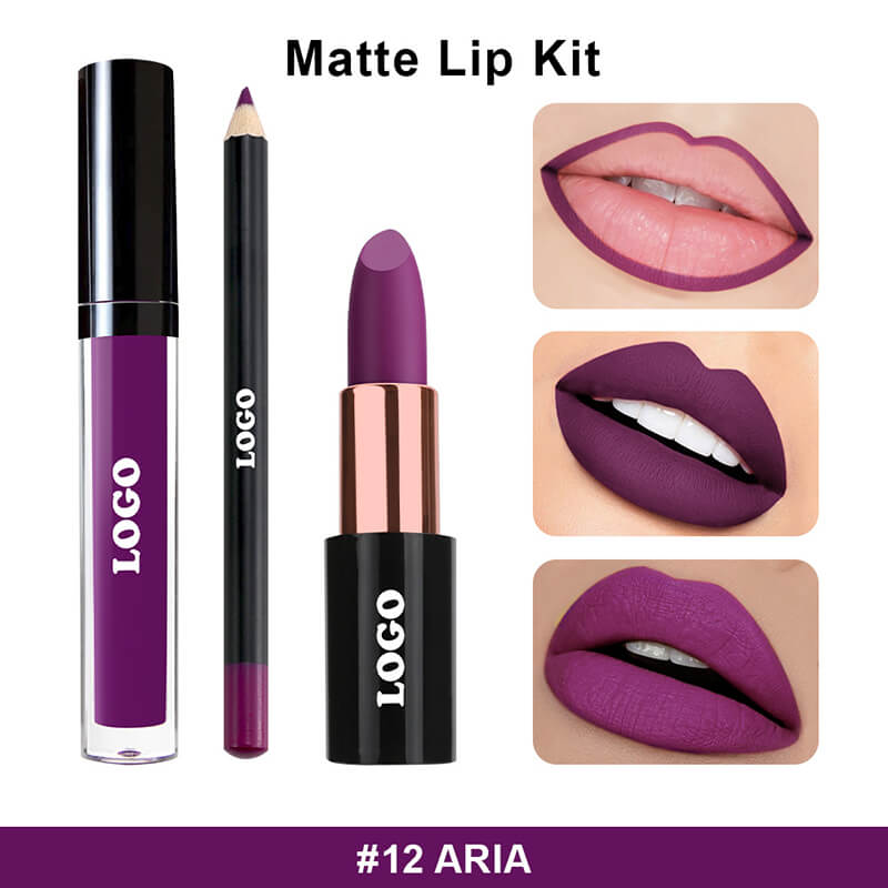 10 color 3 in 1 lip set matte lipstick lip stain lip liner gift kits