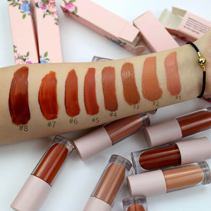 Lápiz labial líquido de 8 colores mate antiadherente nude