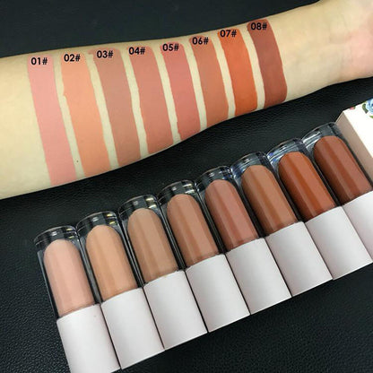 Lápiz labial líquido de 8 colores mate antiadherente nude