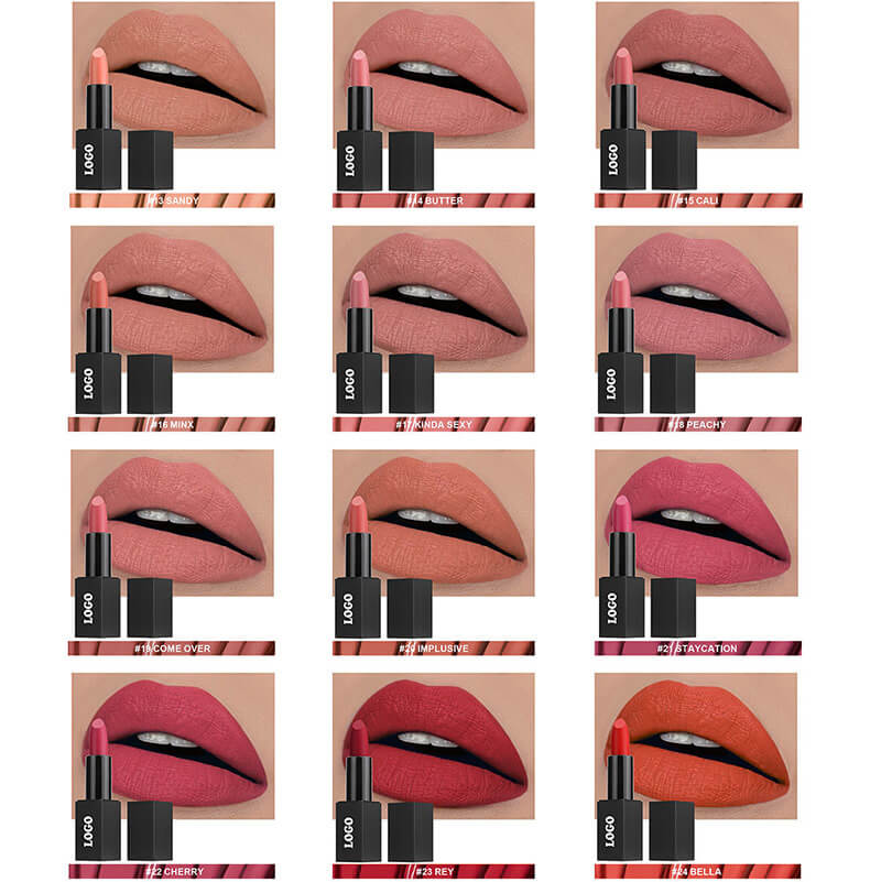 24 color matte lipstick high pigmented long lasting gold tube