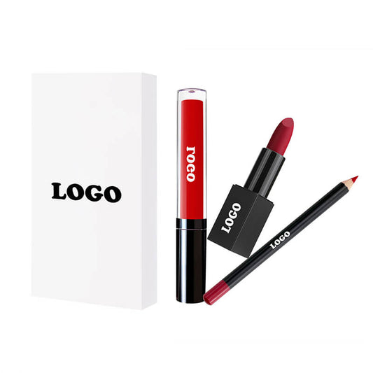 10 color 3 in 1 lip set matte lipstick & lip stain & lip liner gift kits