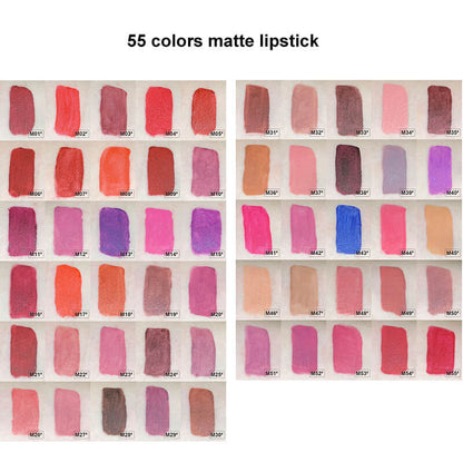 55 color matte lipstick liquid waterproof long lasting (color 33-55)