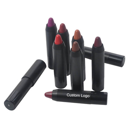 12 color crayon lipstick matte velvet moisturizing long-lasting