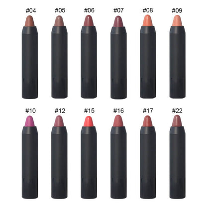 12 color crayon lipstick matte velvet moisturizing long-lasting