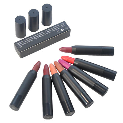 12 color crayon lipstick matte velvet moisturizing long-lasting