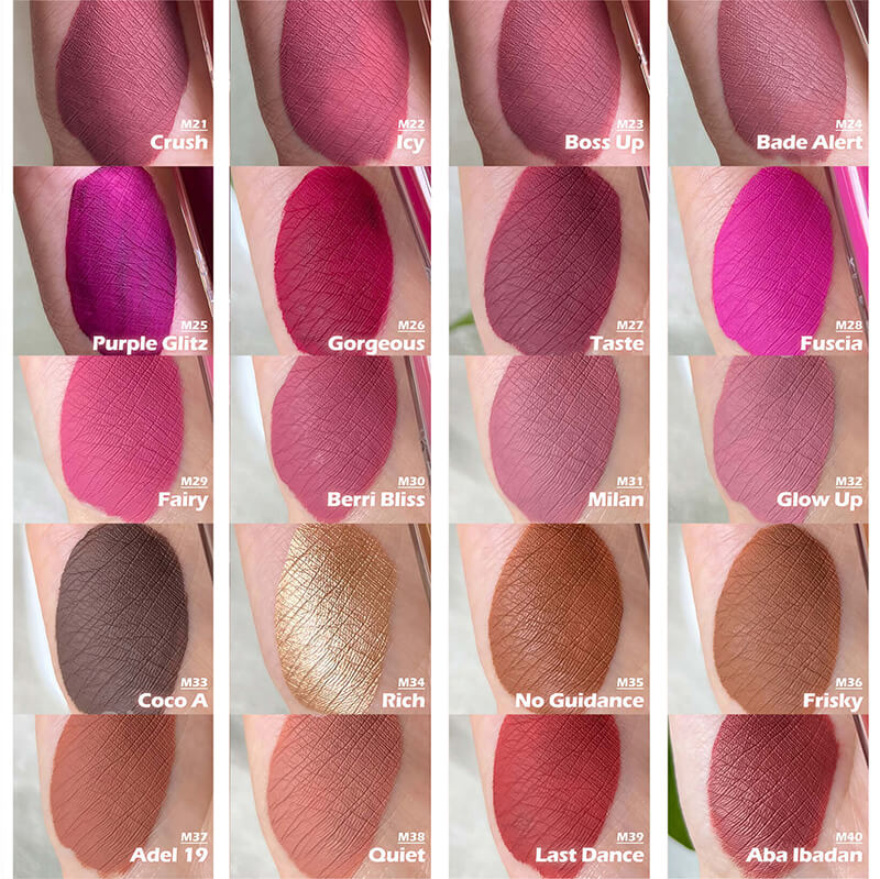 40 color matte lipstick liquid nude long lasting silver tube (Color 31-40)