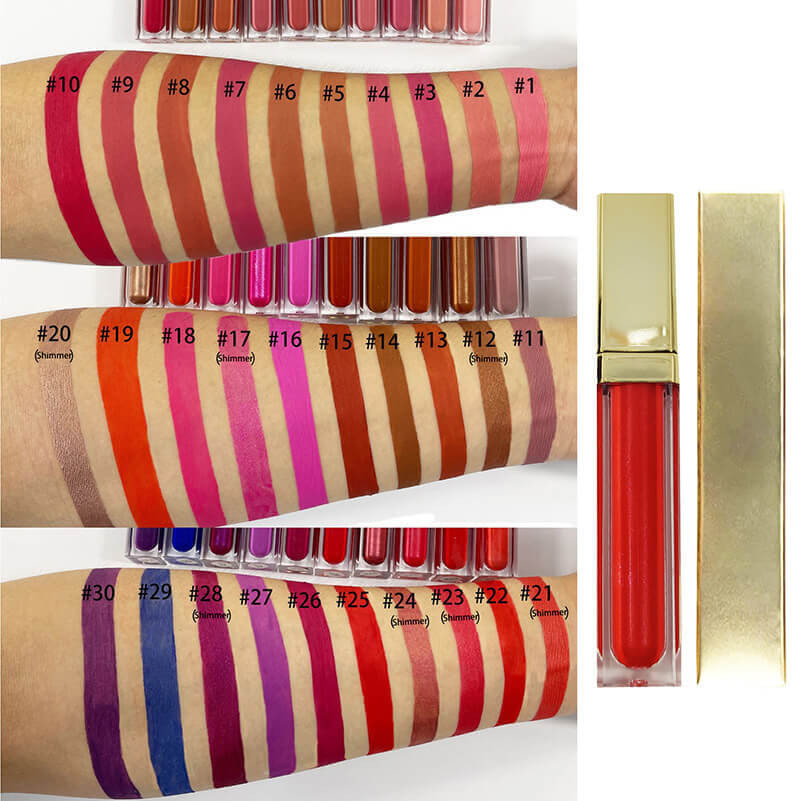 30 color matte liquid lipstick long lasting waterproof gold tube